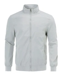 Allthemen Bomberjacke mit Stehkragen Grau/Hellgrau