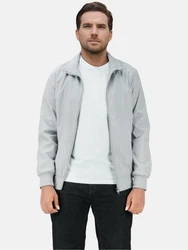 Allthemen Bomberjacke mit Stehkragen Grau/Hellgrau
