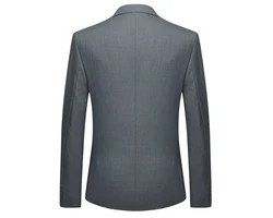 Allthemen Anzug Herrenanzug Slim Fit Businessanzug (2 tlg, Sakko & Hose) Dunkelblau/Grau/Dunkelgrau