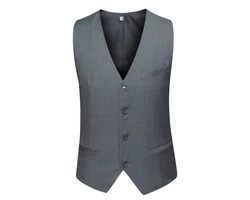 Allthemen Anzug Slim Fit (3-tlg, Sakko & Weste & Hose) für Hochzeit Grau/Dunkelgrau/Dunkelblau