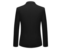 Allthemen Anzug Herrenanzug Slim Fit Businessanzug (2 tlg, Sakko & Hose) Schwarz/Dunkelgrau