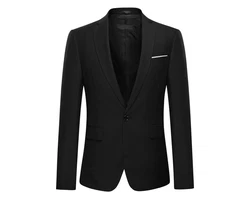 Allthemen Anzug Slim Fit (3-tlg, Sakko & Weste & Hose) für Hochzeit Schwarz/Dunkelgrau