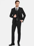 Allthemen Anzug Slim Fit (3-tlg, Sakko & Weste & Hose) für Hochzeit Schwarz/Dunkelgrau