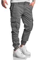 Amaci&Sons Chinohose PLANO Cargo Jogger-Chino Herren Jeans Hose Khaki/Dunkelgrün/Hellgrau