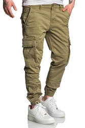 Amaci&Sons Chinohose PLANO Cargo Jogger-Chino Herren Jeans Hose Khaki/Dunkelgrün/Braun