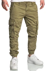 Amaci&Sons Chinohose PLANO Cargo Jogger-Chino Herren Jeans Hose Khaki/Dunkelgrün/Braun