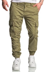 Amaci&Sons Chinohose PLANO Cargo Jogger-Chino Herren Jeans Hose Khaki/Dunkelgrün/Braun