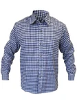 Dretaild Trachtenhemd Herren Langarm Hemd Blau/Dunkelblau/Hellblau