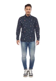 Langarmhemd CHEMISE HOMME BIRDY (MANCHE LONGUE) /SHIRT MAN BIRDY (LONG SLEEVE) mit schickem Allover-Muster