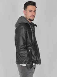 MUSTANG Lederjacke Foster Grau/Dunkelgrau/Schwarz