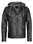 MUSTANG Lederjacke Foster Grau/Dunkelgrau/Schwarz