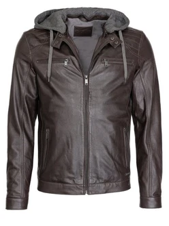 MUSTANG Lederjacke Foster Grau/Dunkelbraun/Dunkelgrau/Braun