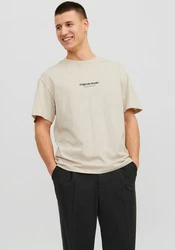 Jack & Jones T-Shirt JORVESTERBRO beige/schwarz