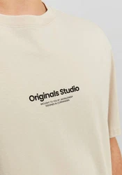 Jack & Jones T-Shirt JORVESTERBRO beige/schwarz