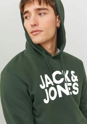 Jack & Jones Sweatshirt JJECORP LOGO SWEAT HOOD (3478) Mountain View Reg/Large Print (12152840)