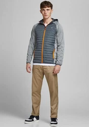 Jack & Jones Blouson Softshell Stepp Jacke mit Kapuze JJEMULTI dunkelblau/graumeliert/orange/weiß