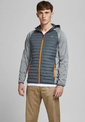 Jack & Jones Blouson Softshell Stepp Jacke mit Kapuze JJEMULTI dunkelblau/graumeliert/orange/weiß