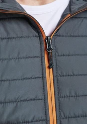 Jack & Jones Blouson Softshell Stepp Jacke mit Kapuze JJEMULTI dunkelblau/graumeliert/orange/weiß