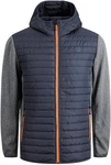 Jack & Jones Blouson Softshell Stepp Jacke mit Kapuze JJEMULTI dunkelblau/graumeliert/orange/weiß