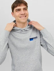 Jack & Jones Sweatshirt JJECORP LOGO SWEAT HOOD PLAY NOOS Grau/Hellgrau/Silber