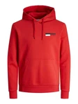 Jack & Jones Sweatshirt JJECORP LOGO SWEAT HOOD PLAY NOOS grau/rot/weiß