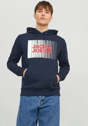 Jack & Jones Sweatshirt JJECORP LOGO SWEAT HOOD PLAY NOOS Dunkelblau/Hellblau/Blau