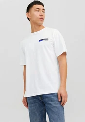 JACK & JONES T-Shirt 'JJCorp' Weiß/Dunkelblau/Grau/Creme