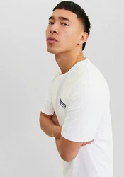 JACK & JONES T-Shirt 'JJCorp' Weiß/Dunkelblau/Grau/Creme