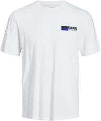JACK & JONES T-Shirt 'JJCorp' Weiß/Dunkelblau/Grau/Creme