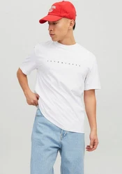 JACK & JONES T-Shirt JJEstar Weiß/Creme/Grau/Schwarz