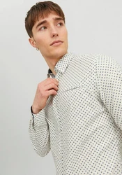 JACK & JONES Hemd Remy Khaki/Grau/Weiß/Hellgrau/Beige/Creme