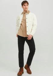 JACK & JONES Hemd 'JJEClassic' Khaki/Braun/Beige