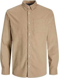 JACK & JONES Hemd 'JJEClassic' Khaki/Braun/Beige