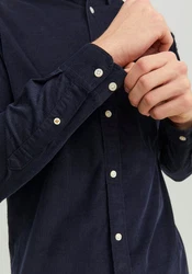 JACK & JONES Hemd 'JJEClassic' Dunkelblau/Hellblau/Blau