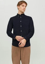JACK & JONES Hemd 'JJEClassic' Dunkelblau/Hellblau/Blau
