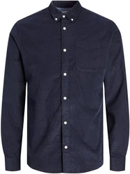 JACK & JONES Hemd 'JJEClassic' Dunkelblau/Hellblau/Blau