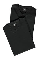 LERROS T-Shirt V-Neck Doppelpack Schwarz/Grau/Dunkelgrau
