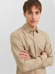 JACK & JONES Hemd 'Gingham' beige