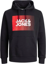Jack & Jones Sweatshirt JJECORP LOGO SWEAT HOOD PLAY NOOS Schwarz/Dunkelblau/Hellblau