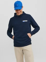 Jack & Jones Sweatshirt JJECORP LOGO SWEAT HOOD PLAY NOOS Dunkelblau/Blau