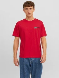 JACK & JONES T-Shirt 'JJCorp' rot/schwarz/wei