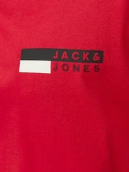 JACK & JONES T-Shirt 'JJCorp' rot/schwarz/wei