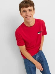 JACK & JONES T-Shirt 'JJCorp' rot/schwarz/wei