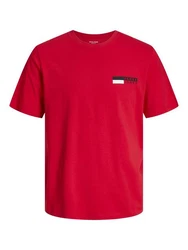JACK & JONES T-Shirt 'JJCorp' rot/schwarz/wei