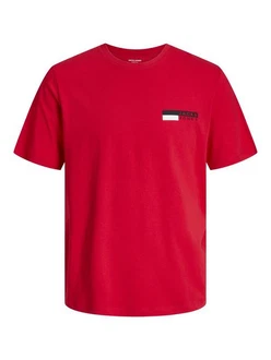 JACK & JONES T-Shirt 'JJCorp' rot/schwarz/wei