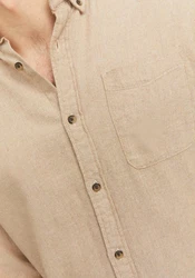 JACK & JONES Hemd 'JJEClassic' Beige/Khaki/Braun