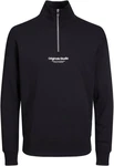 Jack & Jones Sweatshirt JORVESTERBRO SWEAT QUARTER ZIP HN NOOS Dunkelblau/Schwarz