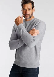 Man's World Sweatshirt Basic-Stil Rundhalsausschnitt Grau/Hellgrau/Dunkelgrau