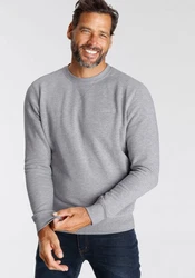 Man's World Sweatshirt Basic-Stil Rundhalsausschnitt Grau/Hellgrau/Dunkelgrau