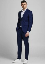 Jack & Jones Anzug JPRBLAFranco JPRFRANCO SUIT NOOS Dunkelblau/Hellblau/Blau